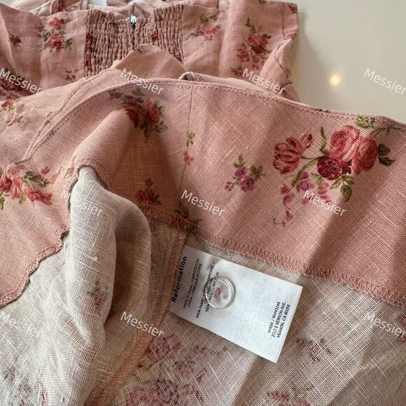 Reformation Balia Linen Dress in TeaTime - Picture 12 of 13